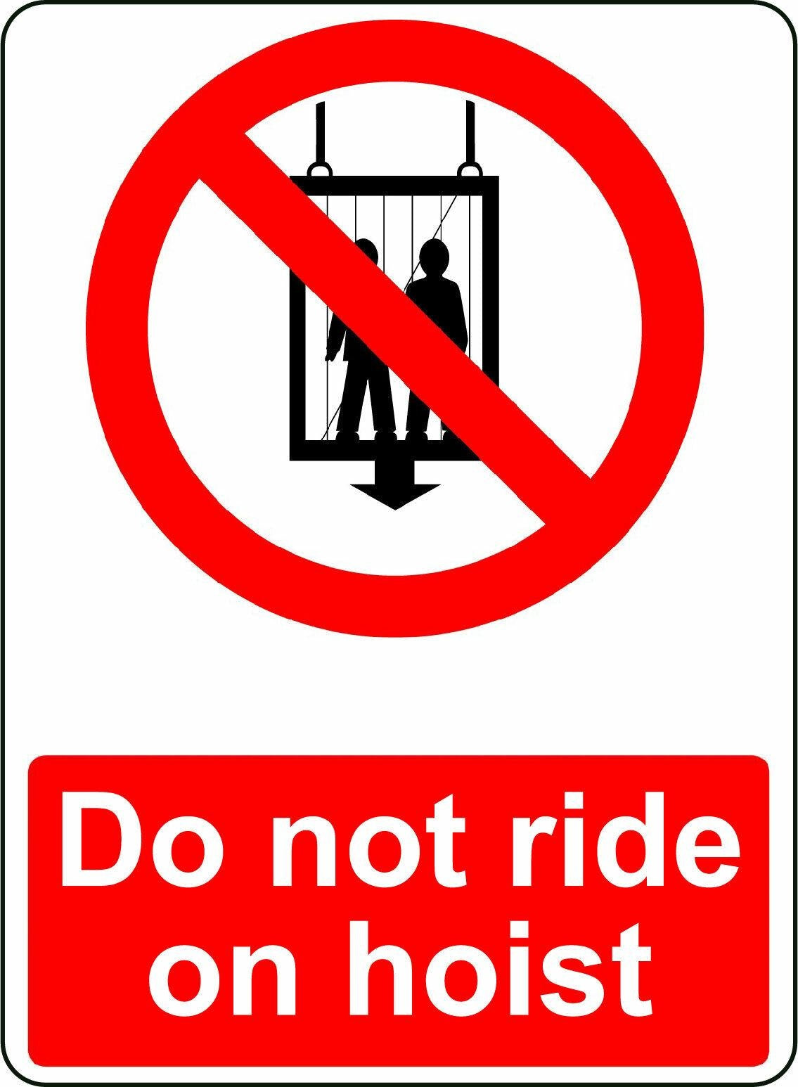 2x Do Not Ride on Hoist Osha Decal Safety Sign Sticker Decal