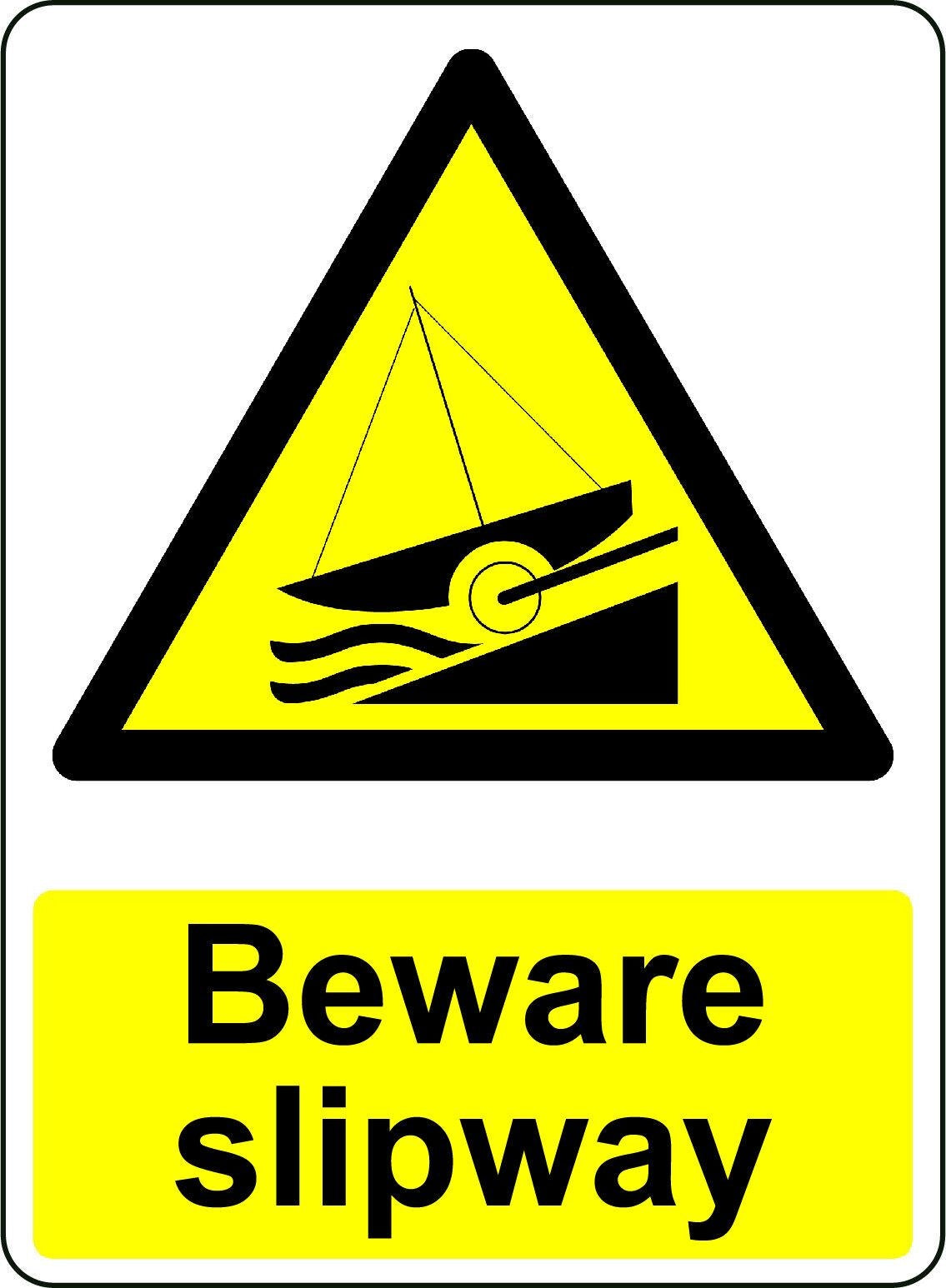 2x warning beware slipway osha decal safety sign sticker