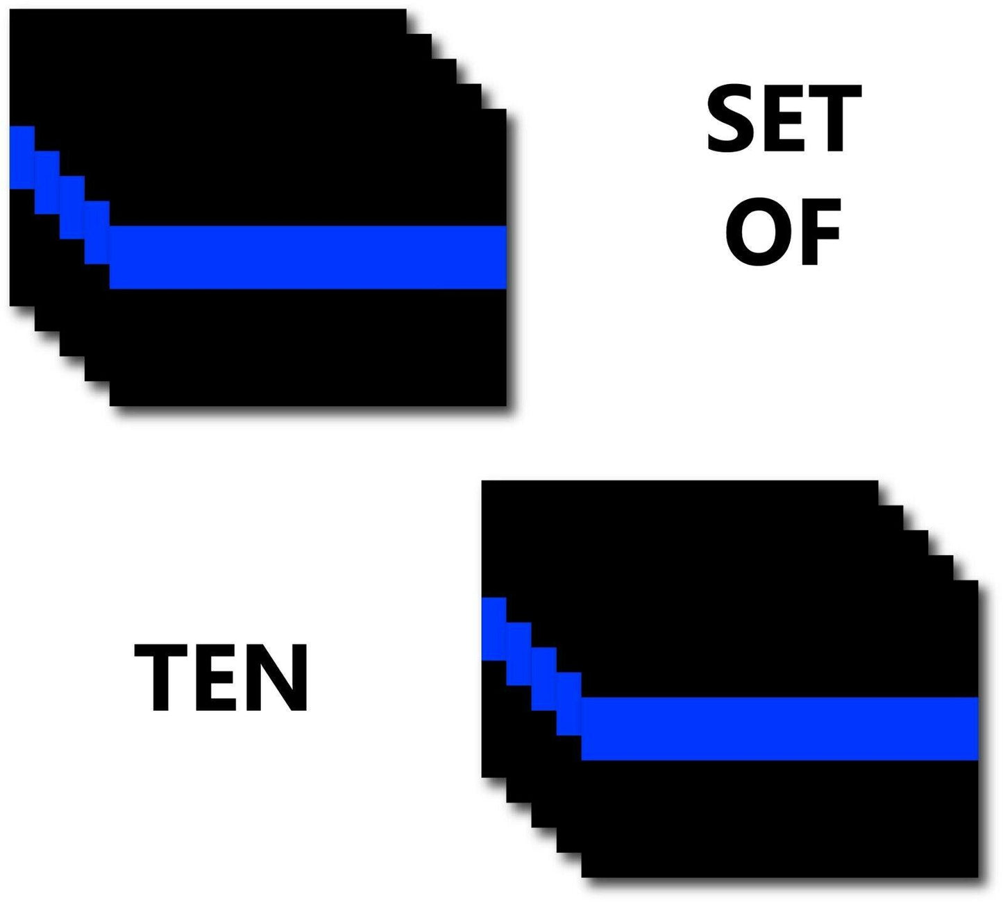 Thin Blue Line Usa Police Officer Vinyl Decal Sticker Pack of 10 Car Truck