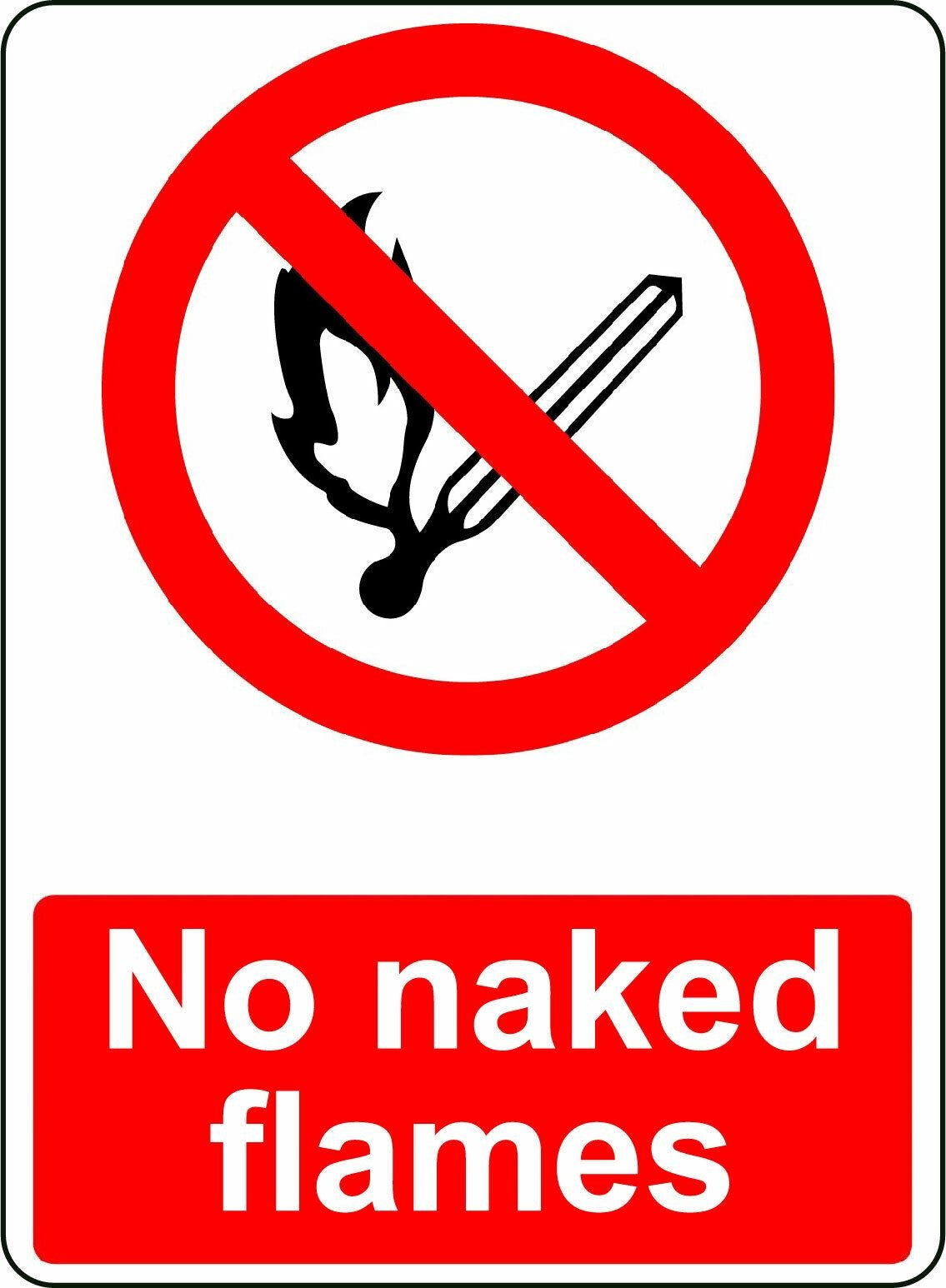 2X No Naked Flames Osha Decal Safety Sign Sticker