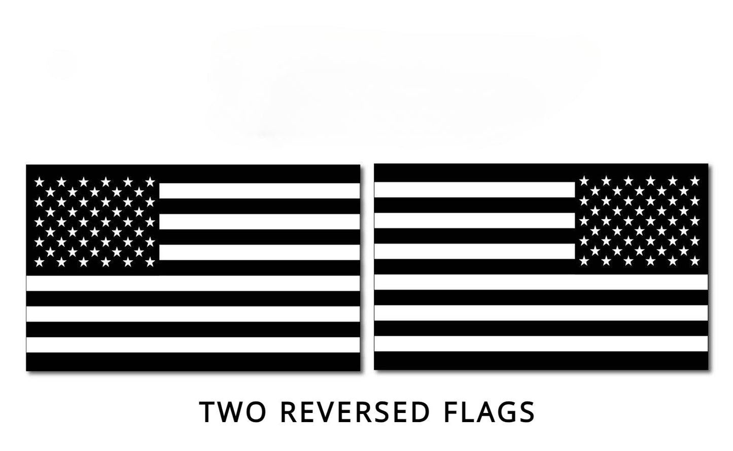 2x Reversed Black American Flag Decal Stickers Truck