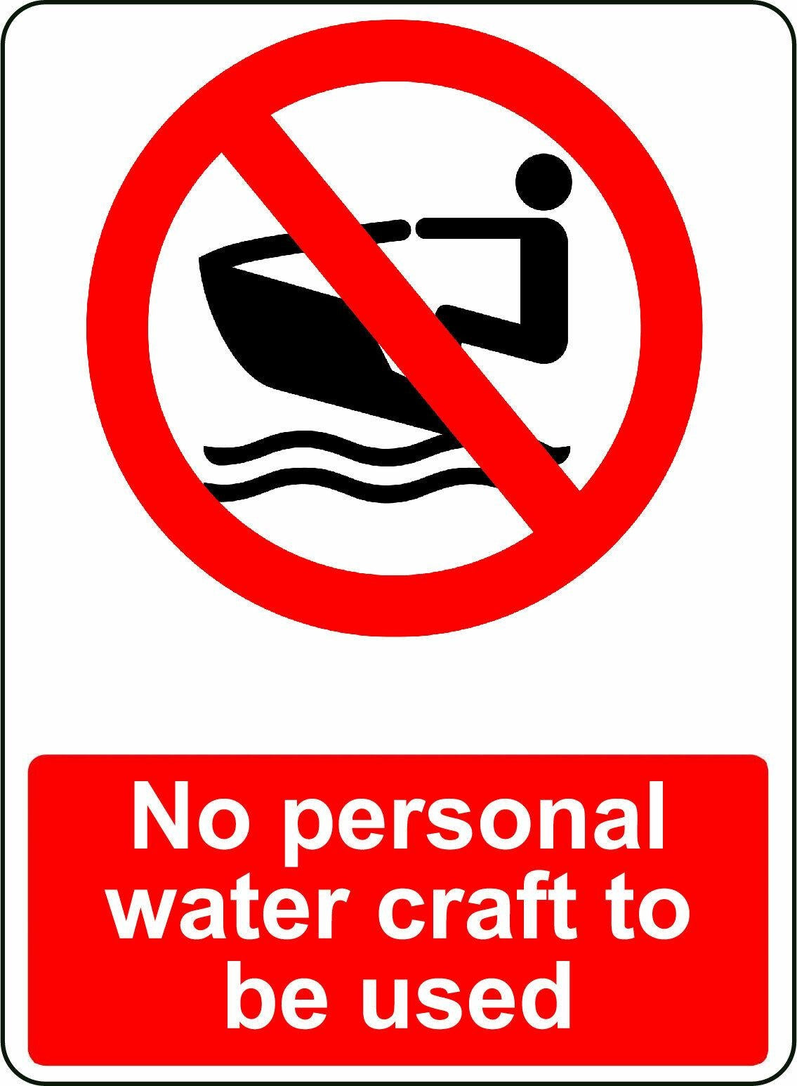 2X NO PERSONAL WATERCRAFT OSHA DECAL SAFETY SIGN STICKER