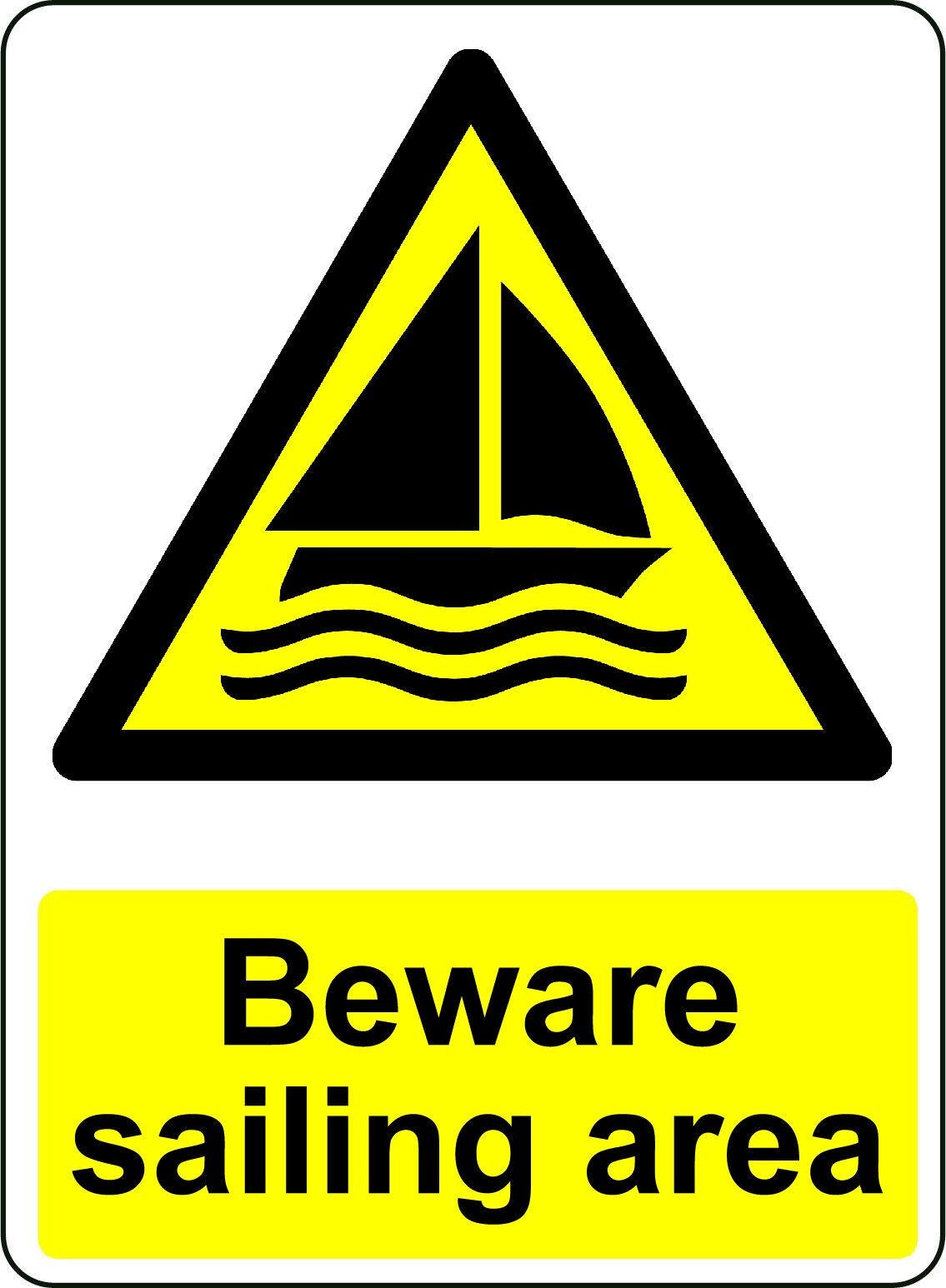 2X WARNING BEWARE SAILING AREA OSHA DECAL SAFETY SIGN STICKER