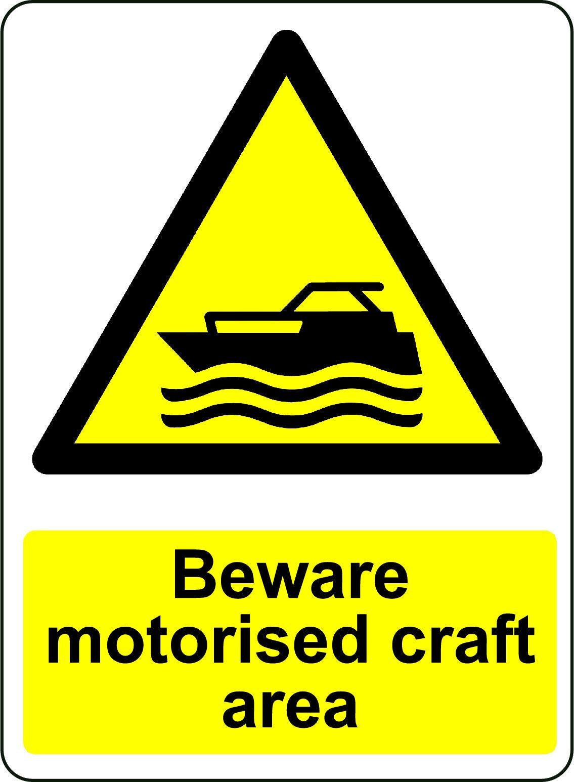 2X WARNING MOTORIZED CRAFT OSHA DECAL SAFETY SIGN STICKER