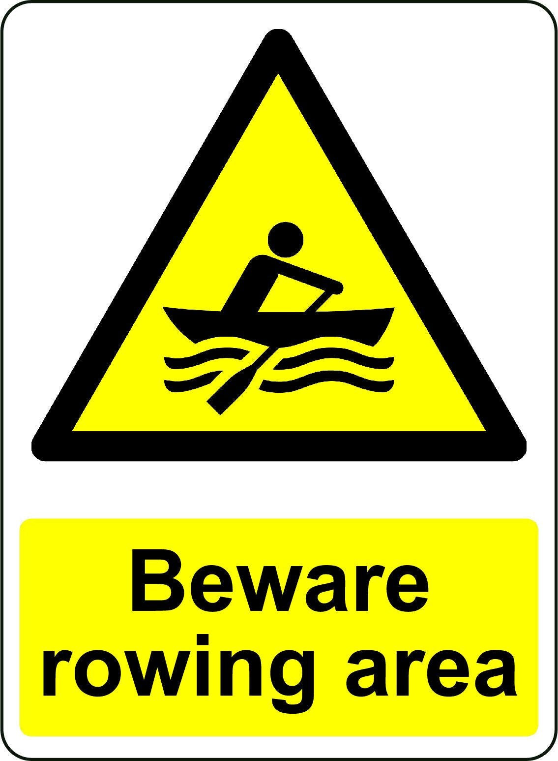 2X WARNING BEWARE ROWING AREA OSHA DECAL SAFETY SIGN STICKER