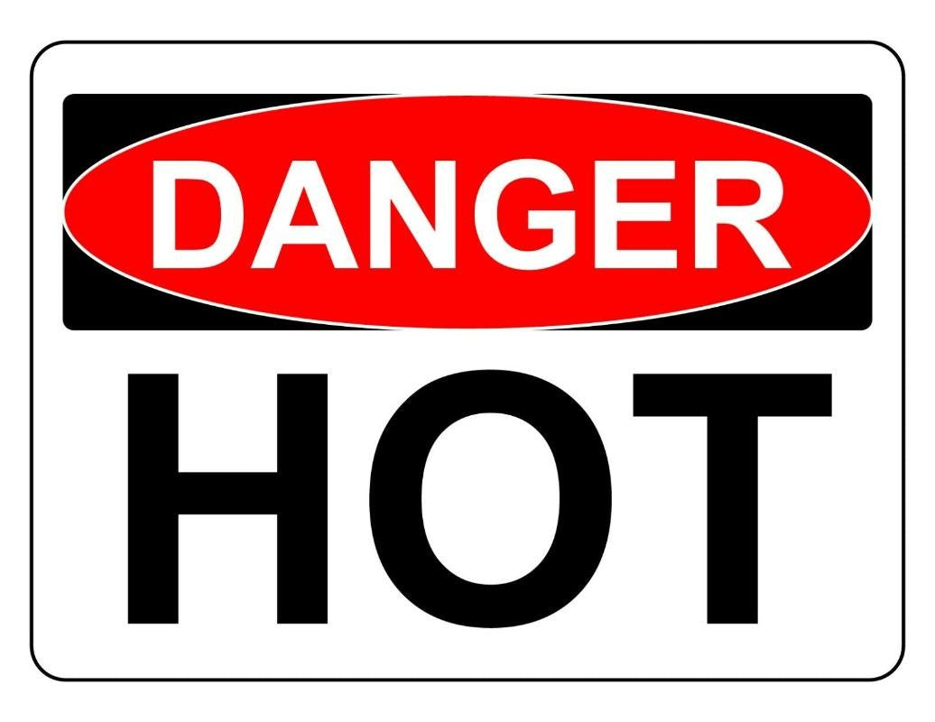 3X DANGER HOT OSHA DECAL SAFETY SIGN STICKER