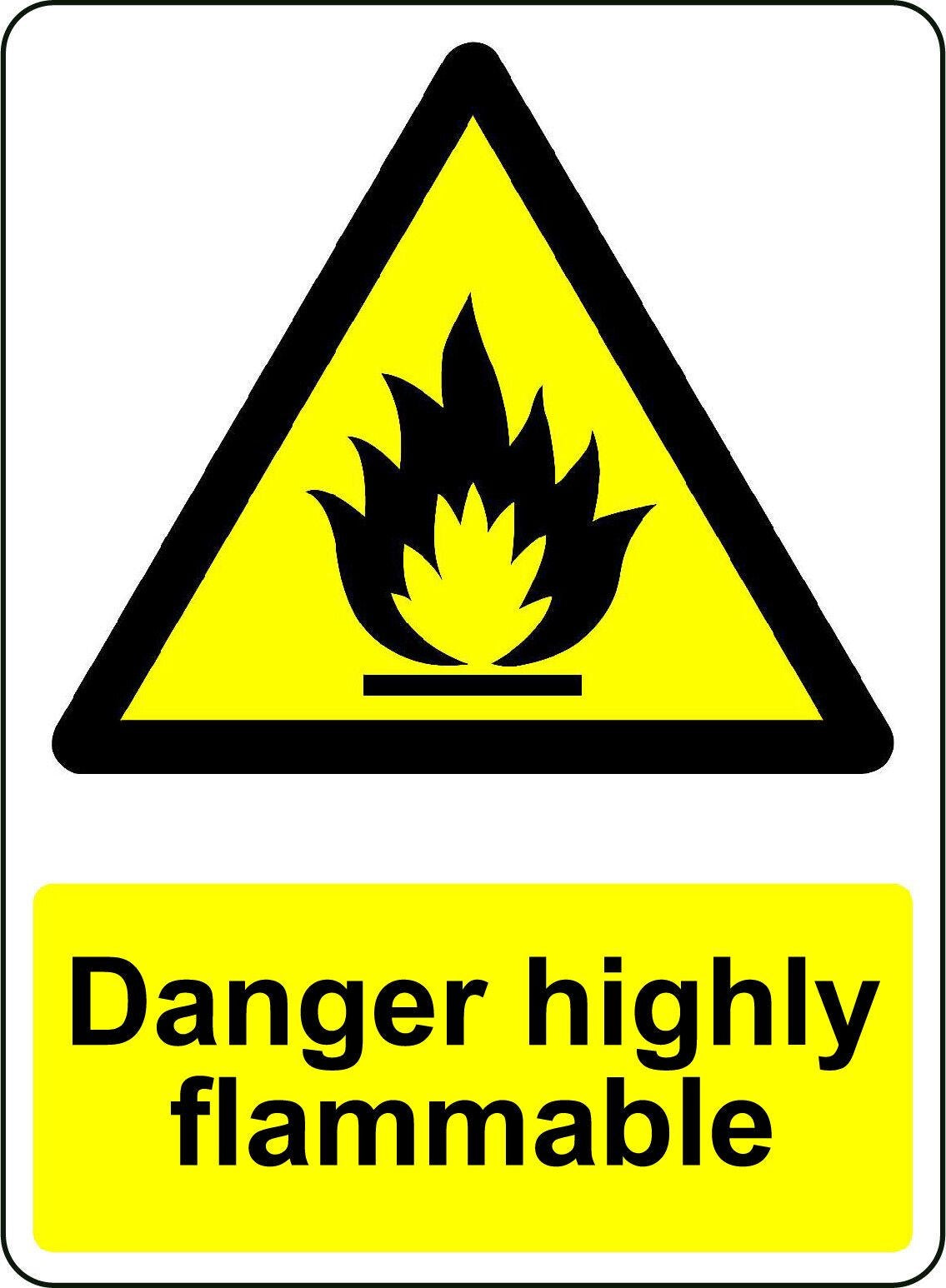2X WARNING DANGER HIGHLY FLAMMABLE OSHA DECAL SAFETY SIGN STICKER