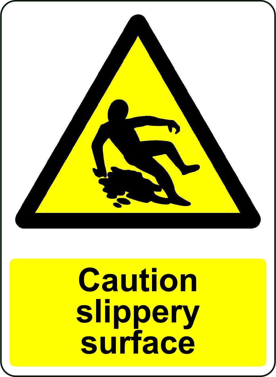 2X WARNING CAUTION SLIPPERY SURFACE OSHA DECAL SAFETY SIGN STICKER