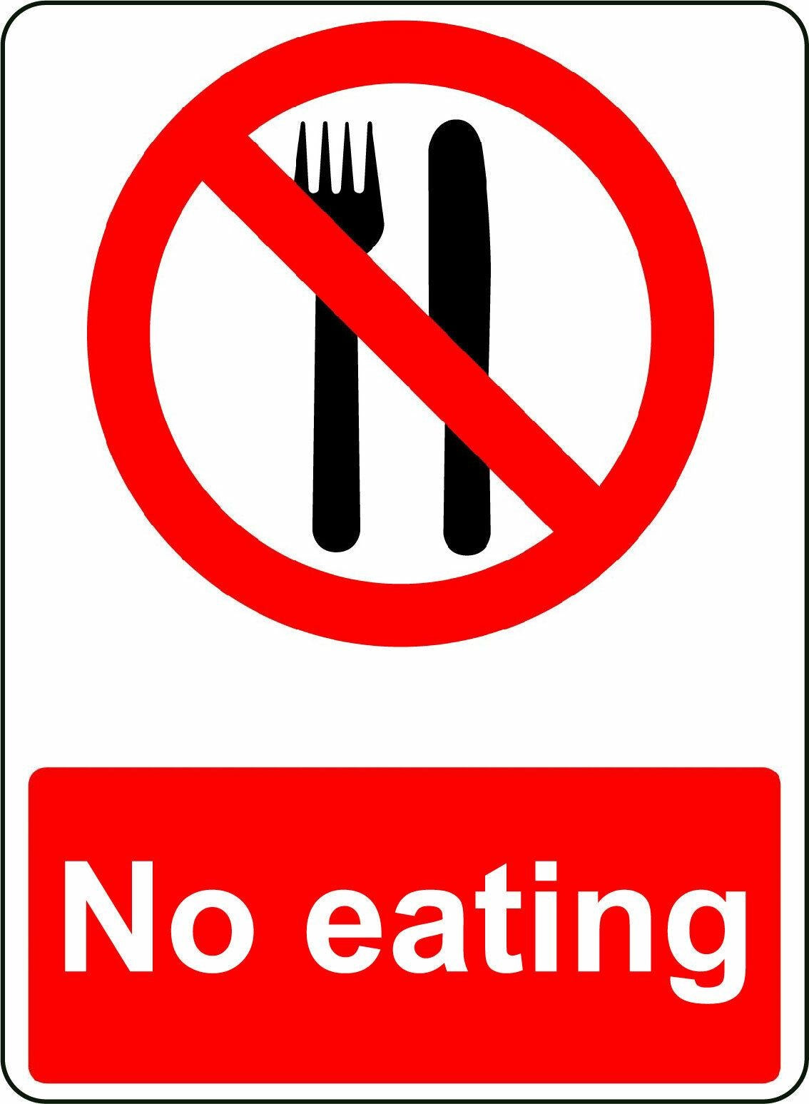 2X NO EATING OSHA DECAL SAFETY SIGN STICKER