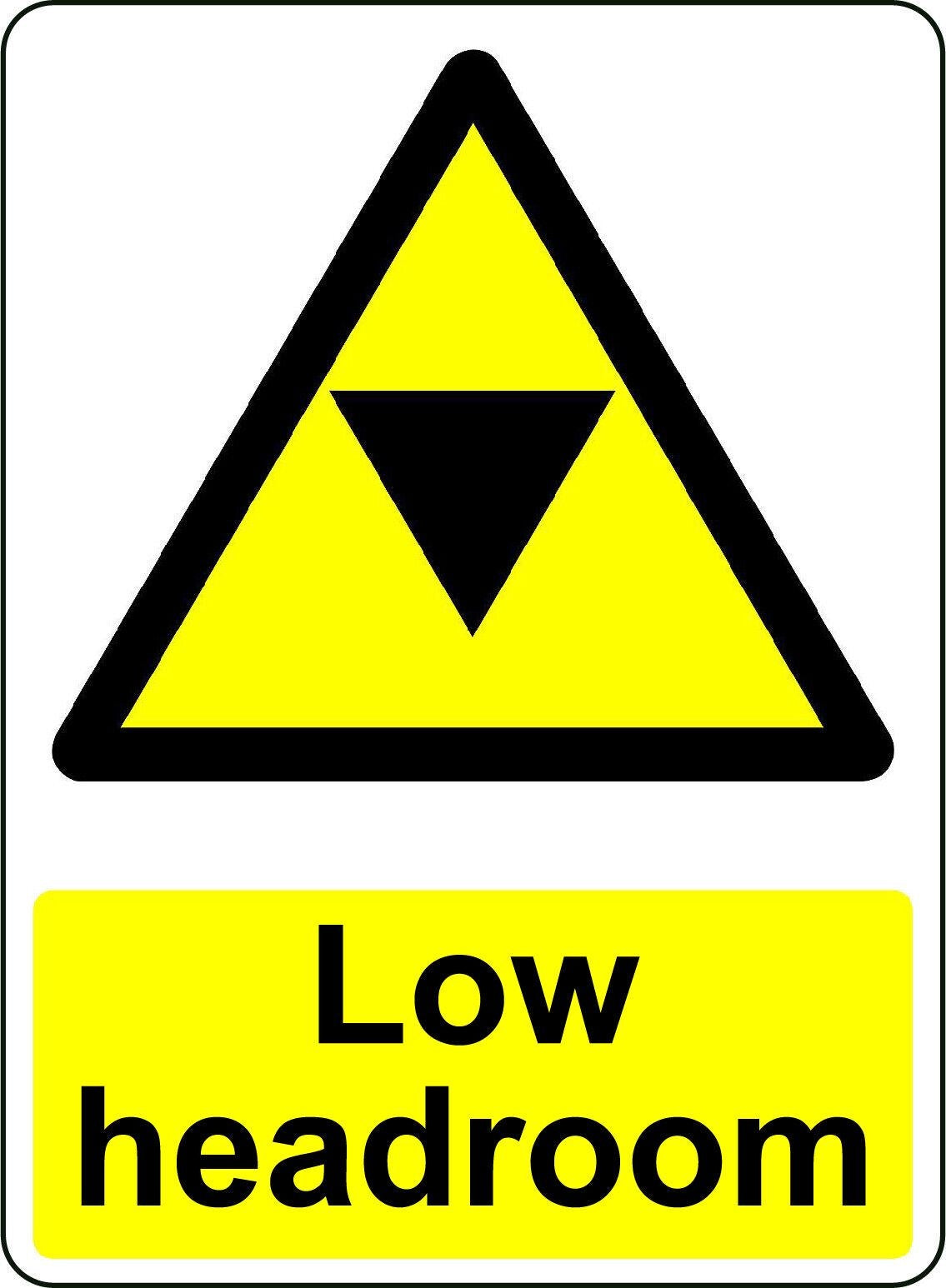 2X WARNING CAUTION LOW HEADROOM OSHA DECAL SAFETY SIGN STICKER