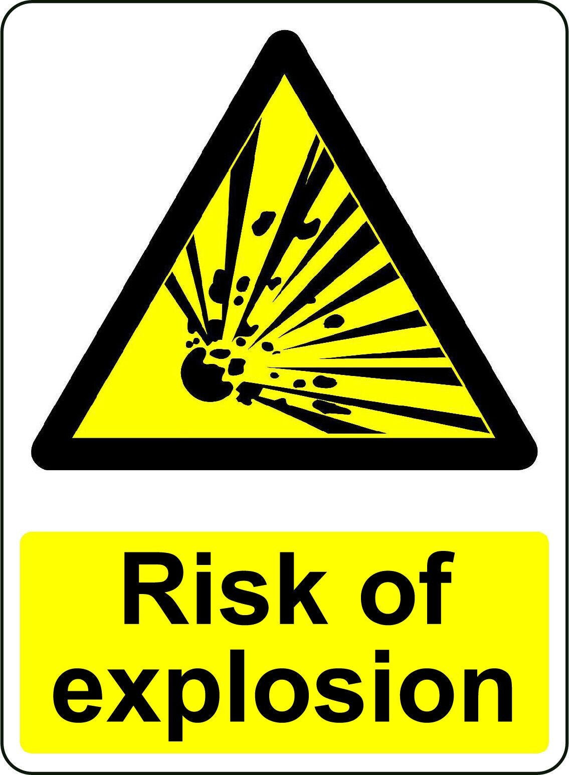 2X WARNING CAUTION RISK OF EXPLOSION OSHA DECAL SAFETY SIGN STICKER