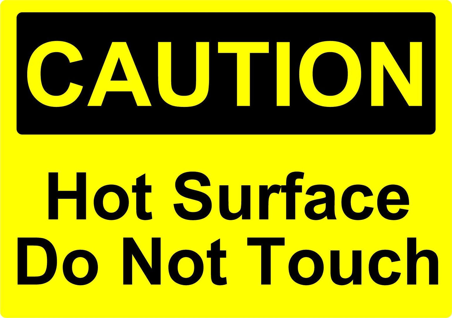 3X CAUTION HOT SURFACE DO NOT TOUCH OSHA DECAL SAFETY SIGN STICKER