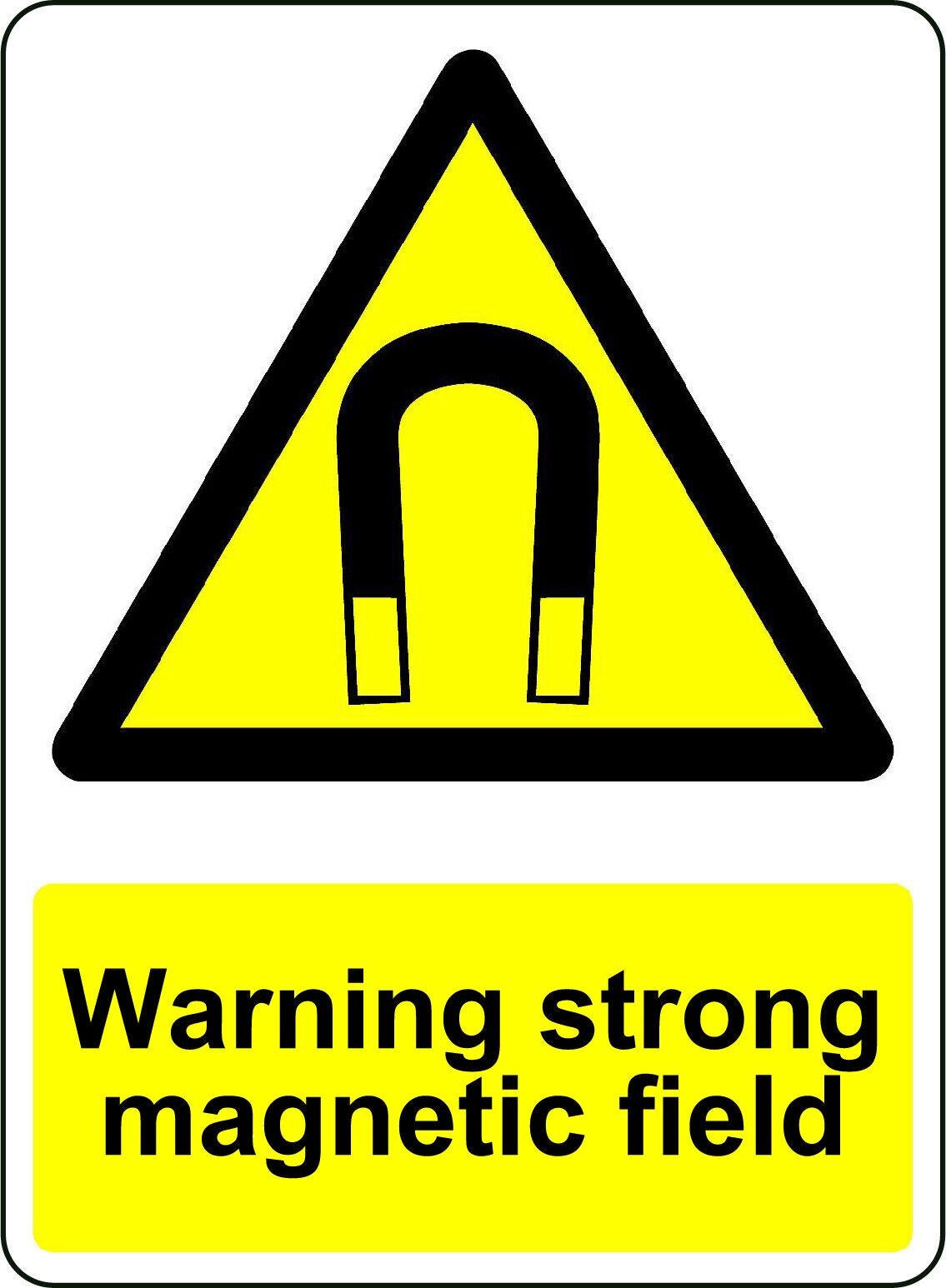 2X WARNING STRONG MAGNETIC FIELD OSHA DECAL SAFETY SIGN STICKER