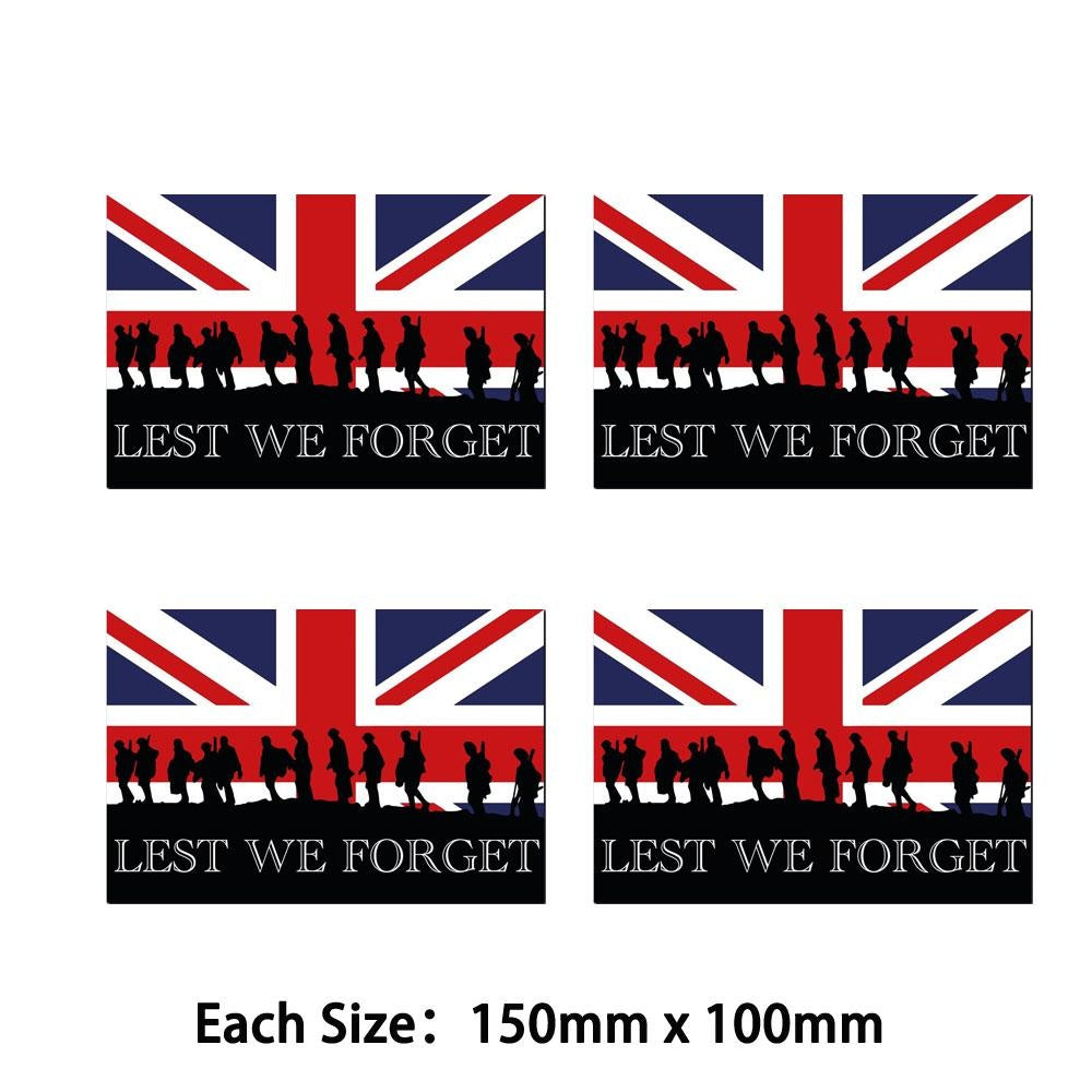 Lest We Forget Union Jack Remembrance Day Soldiers Memorial Sticker