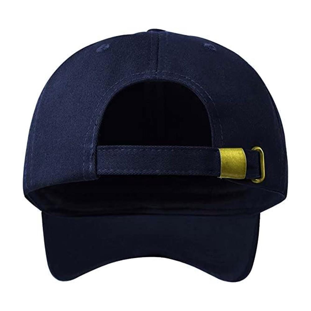 Navy Text Embroidery Baseball Cap Camping Embroidery Unisex Cotton Adjustable Stylish and Comfortable Hat Man Woman