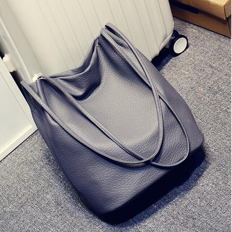 New Designer Handbag Leather Women Bag  Bucket Bag  Leather Shoulder Bag Large Capacity Ladies Shopping Bag