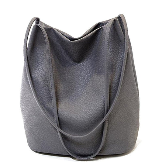 New Designer Handbag Leather Women Bag  Bucket Bag  Leather Shoulder Bag Large Capacity Ladies Shopping Bag