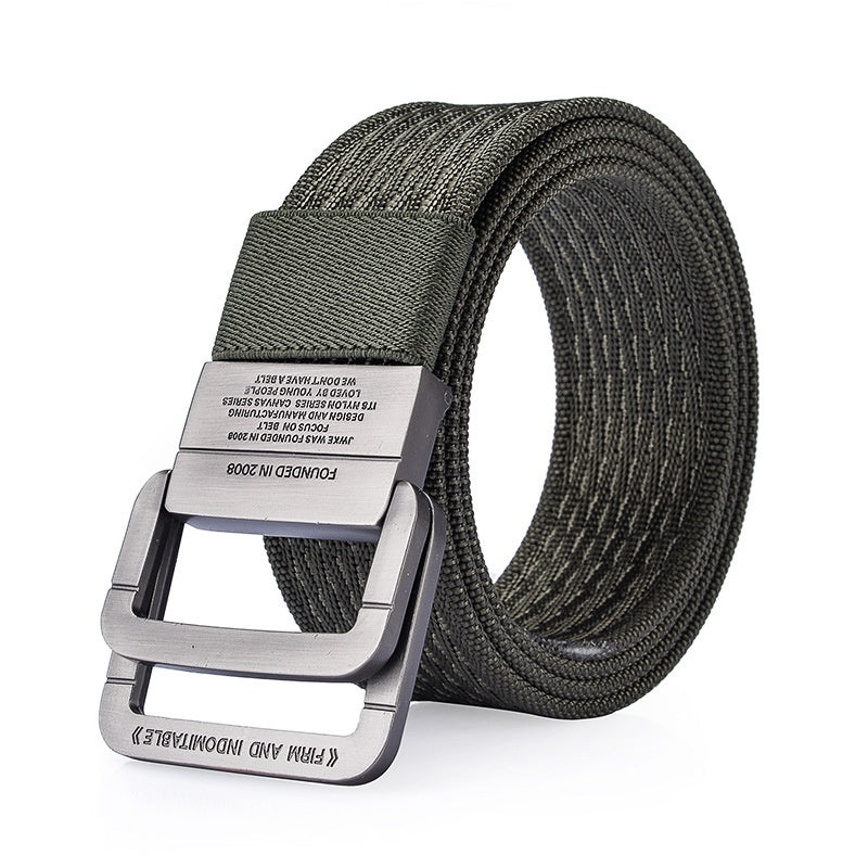 HOT 120CM Men Nylon Double Ring Alloy Buckle Belt Military Tactical Durable Outdoor High-quality