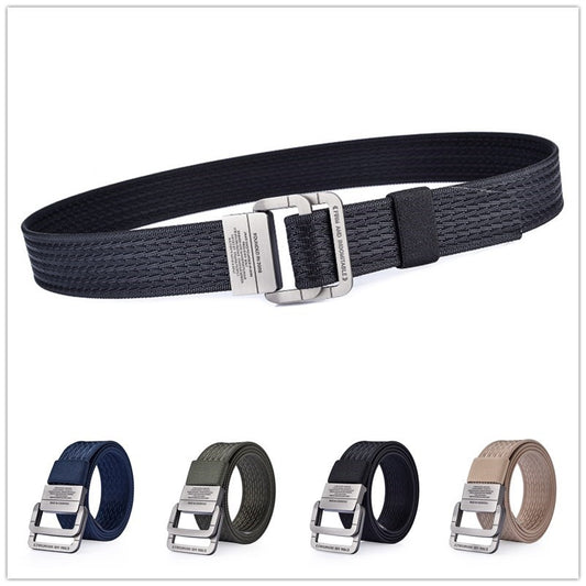 HOT 120CM Men Nylon Double Ring Alloy Buckle Belt Military Tactical Durable Outdoor High-quality