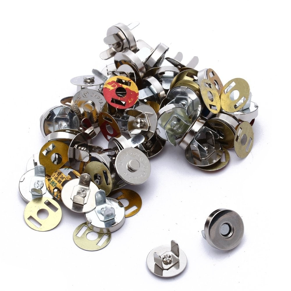 20x Silver Magnetic Clasps Snaps Buttons for Purses Handbag Bag Sewing Craft (Color: Silver)