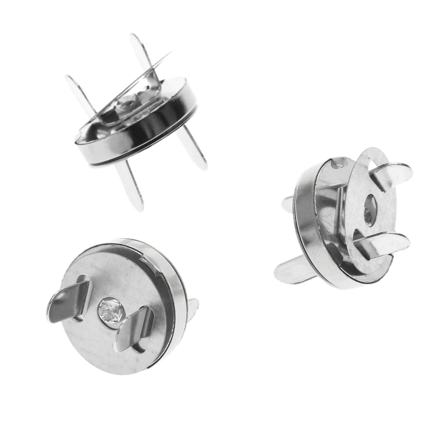 20x Silver Magnetic Clasps Snaps Buttons for Purses Handbag Bag Sewing Craft (Color: Silver)