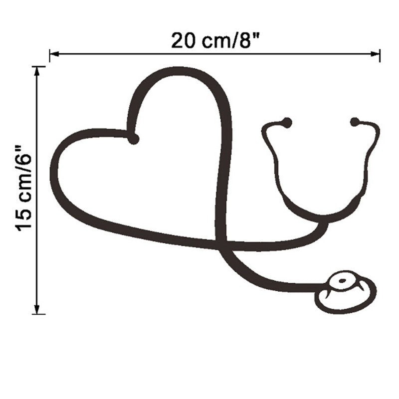 New Brand Car Sticker On The Heart Of A Nurse Doctor Stethoscope Love Stylish  DESTINY LINK