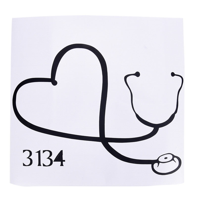 New Brand Car Sticker On The Heart Of A Nurse Doctor Stethoscope Love Stylish  DESTINY LINK