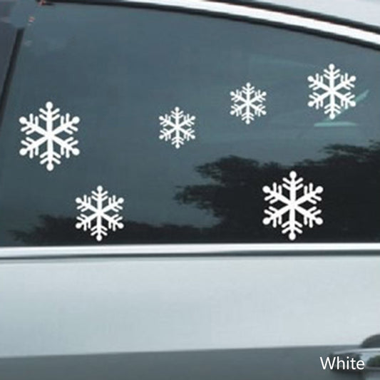 Merry Christmas Wall Art Removable Snowflake Wall Sticker Decoration Snowflakes Car Sticker Lovely Personalized Cool Stickers (Size: Snowflake, Color: White)