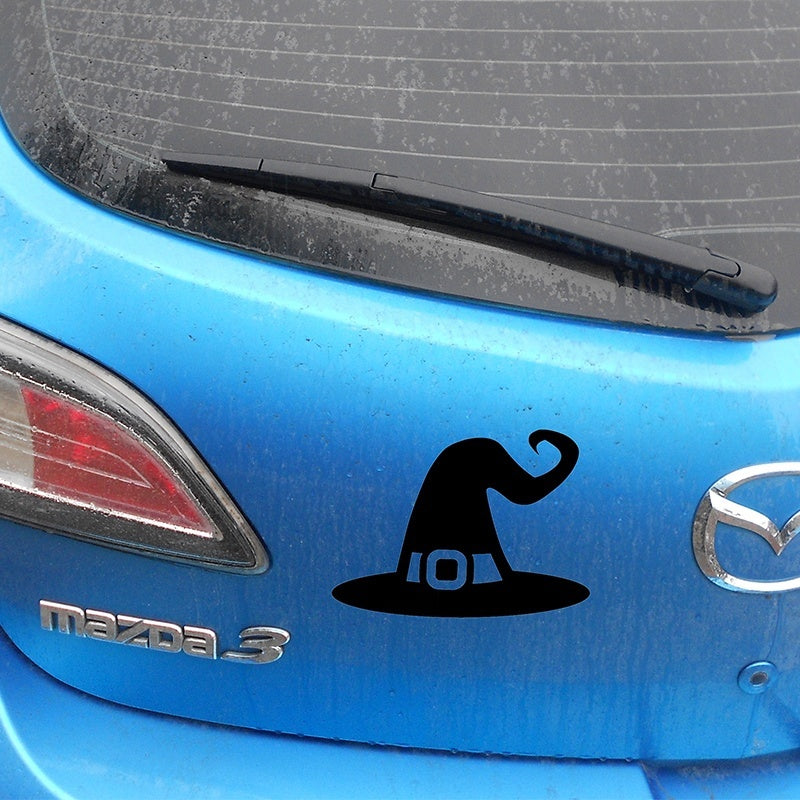 High-quality  Witches Hat Funny Car Sticker Window Decor Bumper Laptop Decal Computer Mural