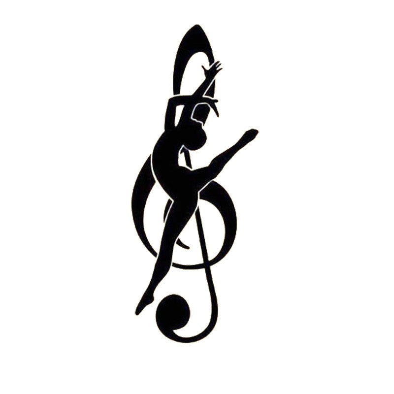 High-quality Car- stying   Elegant Notes Dancers Dance Vinyl Car Sticker Cartoon Car-Styling  Jdm