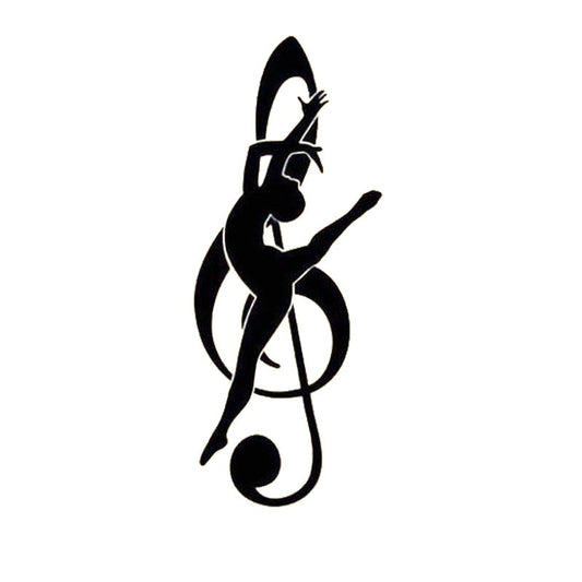 High-quality Car- stying   Elegant Notes Dancers Dance Vinyl Car Sticker Cartoon Car-Styling  Jdm