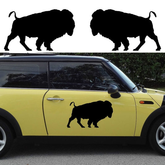 New Brand Length 58cm  2x Buffalo Standing Funny Graphical (one For Each Side) Car Sticker For Cars Side, Truck Window ,Auto Door Vinyl Decal 8 Colors