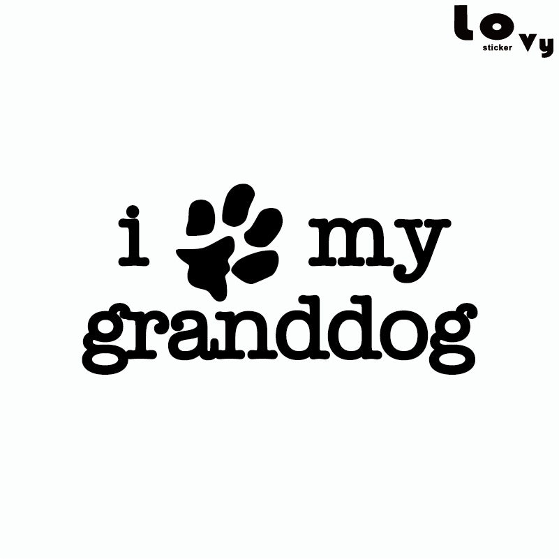 I LOVE MY GRANDDOG Car Sticker Cartoon Animal Dog Vinyl Car Decals