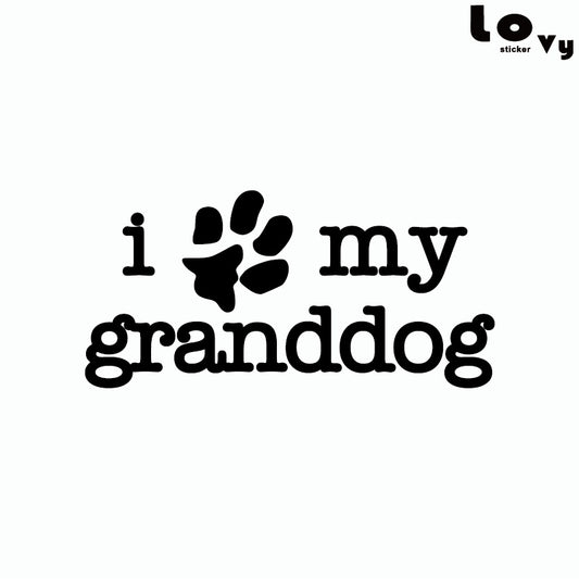 I LOVE MY GRANDDOG Car Sticker Cartoon Animal Dog Vinyl Car Decals