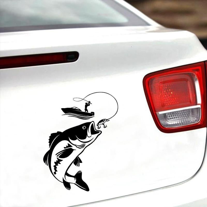 Vinyl Fish Decal Car Sticker Fishing Fisherman Hobby Fish Boat Sticker