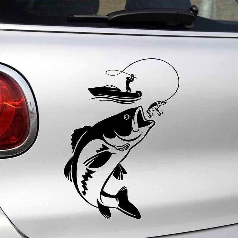 Vinyl Fish Decal Car Sticker Fishing Fisherman Hobby Fish Boat Sticker