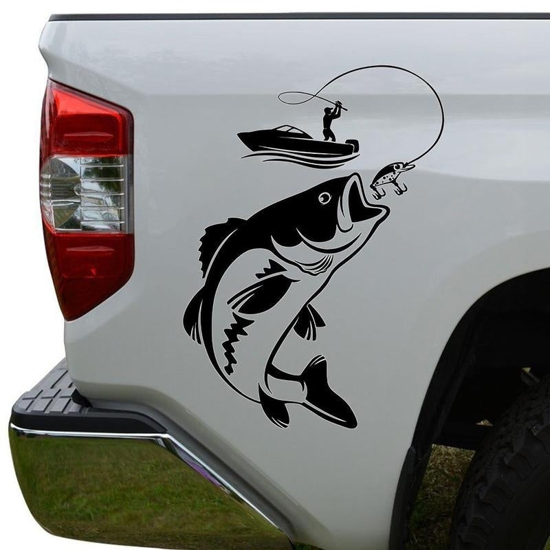 Vinyl Fish Decal Car Sticker Fishing Fisherman Hobby Fish Boat Sticker