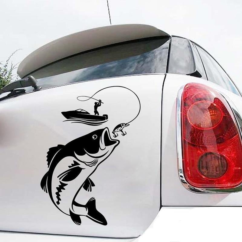 Vinyl Fish Decal Car Sticker Fishing Fisherman Hobby Fish Boat Sticker