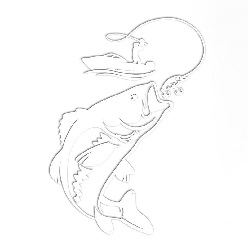 Vinyl Fish Decal Car Sticker Fishing Fisherman Hobby Fish Boat Sticker