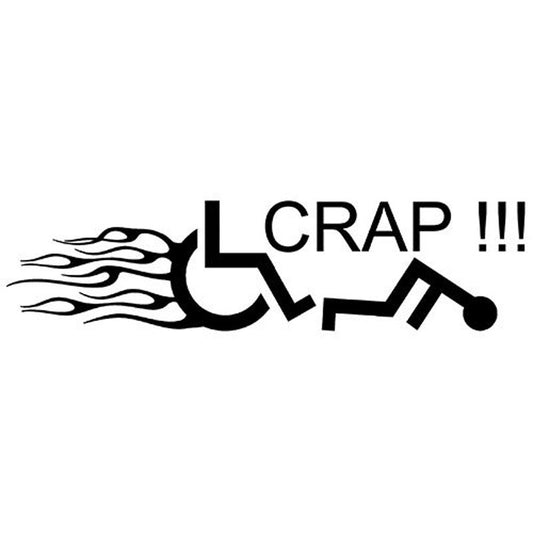 New Fashion 22.9CM*5.7CM Flamed Wheelchair Crap Decal Sticker Handicap Car Sticker And Vinyl  Car Styling