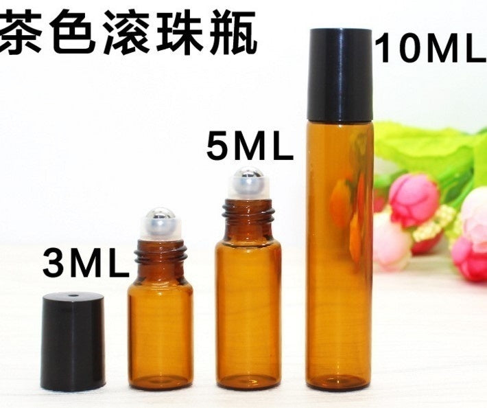 28pcs/lot, Amber - Cobalt Blue 10 Ml Glass Roll-on Bottles with Stainless Steel Roller Balls + 3pcs Droppers + 1pcs Roller Bottle Opener -Refillable Aromatherapy Essential Oil Roll on Bottles