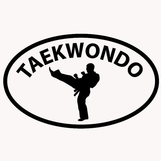 New Fashion Laptops/Luggage Stickers Korea Taekwondo Martial Arts Sport Oval Car Sticker for Truck Window SUV Door Stadium Training Field Vinyl Decal 4 Colors Black/Silver/Red/White