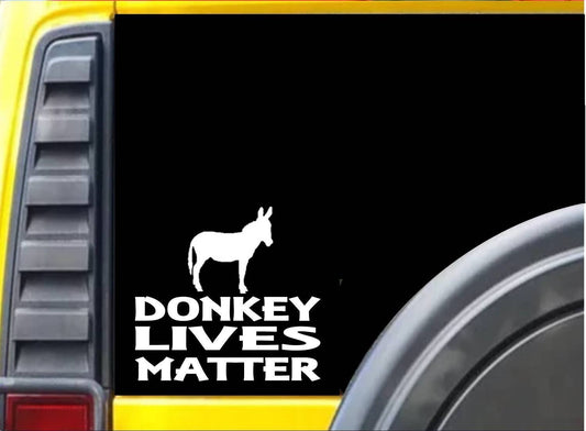 Hot Donkey Lives Matter Sticker k178 6 inch jack burro rescue decal Car Sticker