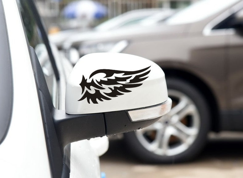 Hot 1Pair Angel Wings Guard  Car Stickers Beautiful  Mirror Car Rearview Sticker Jew224