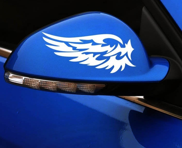 Hot 1Pair Angel Wings Guard  Car Stickers Beautiful  Mirror Car Rearview Sticker Jew224