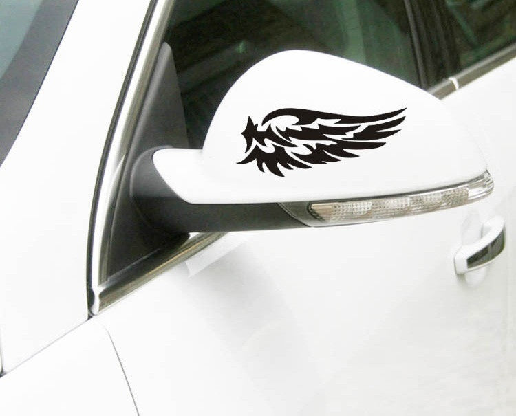 Hot 1Pair Angel Wings Guard  Car Stickers Beautiful  Mirror Car Rearview Sticker Jew224