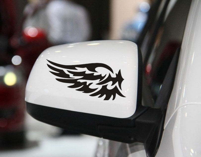 Hot 1Pair Angel Wings Guard  Car Stickers Beautiful  Mirror Car Rearview Sticker Jew224