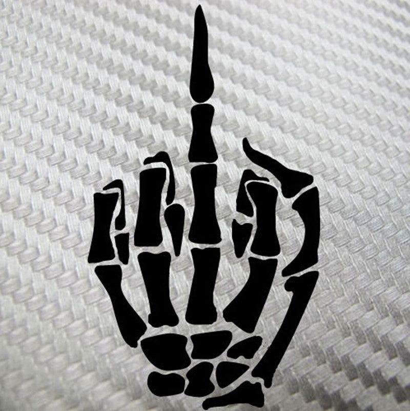 High-quality Skeleton Middle Finger Sticker Skull Bone Car Vinyl Decal Stickers