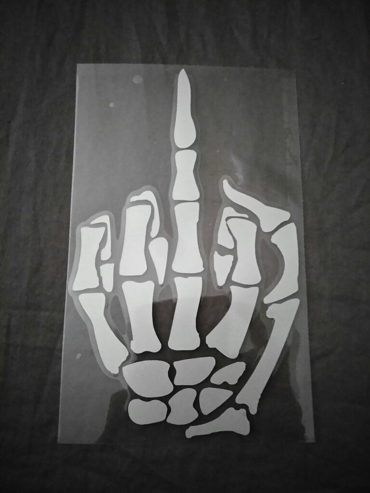 High-quality Skeleton Middle Finger Sticker Skull Bone Car Vinyl Decal Stickers