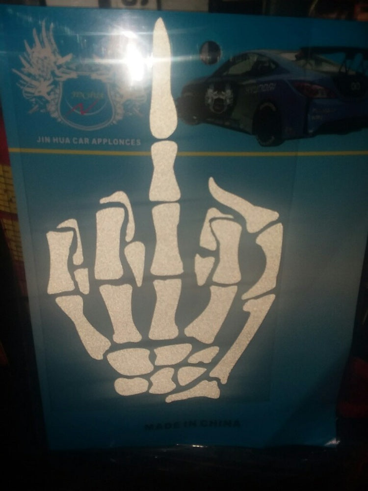 High-quality Skeleton Middle Finger Sticker Skull Bone Car Vinyl Decal Stickers